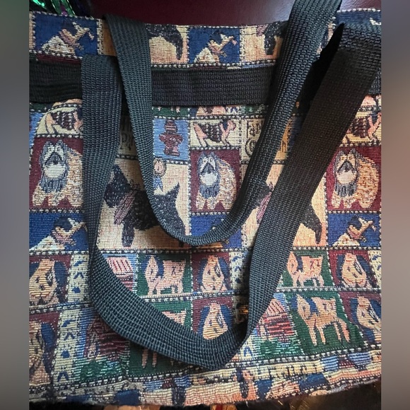 VTG Faithful Companion Dog Canvas Tote Over Shoulder Bag - Picture 3 of 8